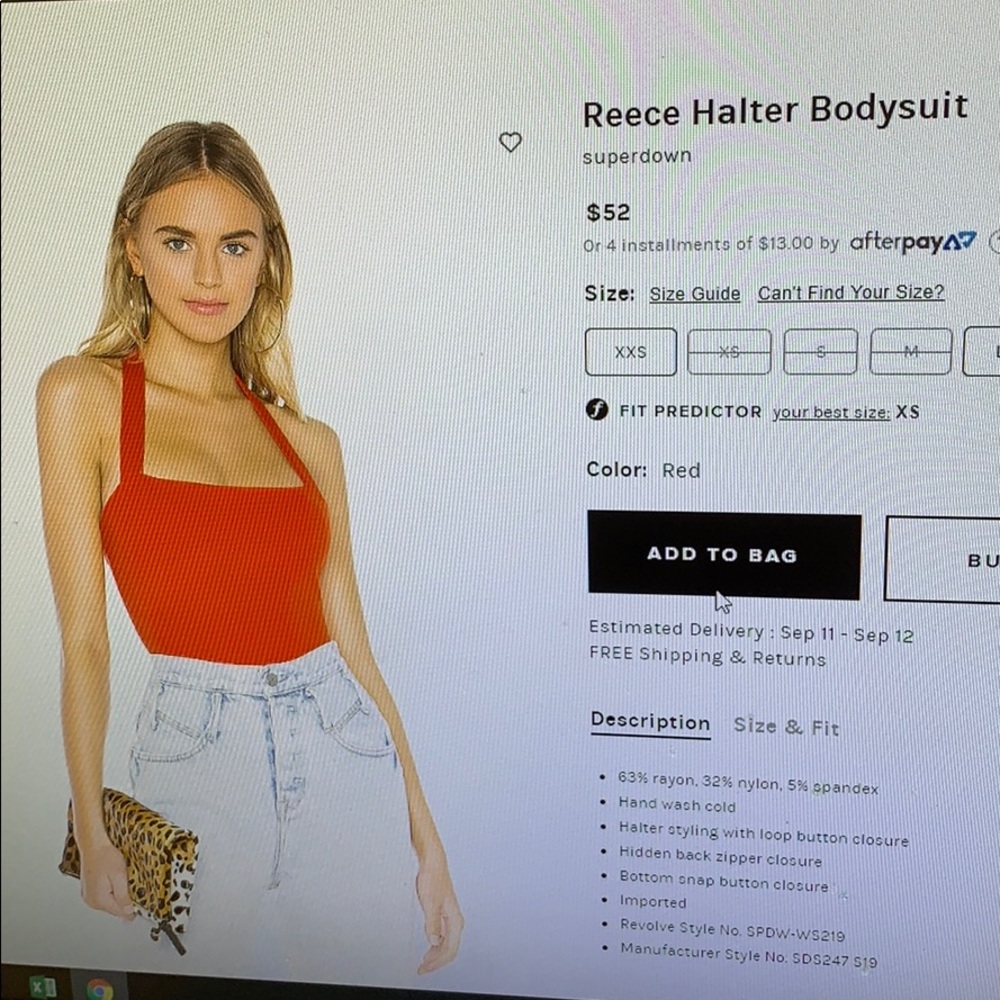 Superdown Reece bodysuit orangey red